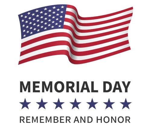 Memorial Day patriotic flag. Remember and honor.